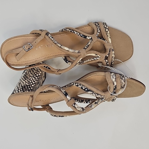 Gibson Latimer Soft Sheep Leather wAnimal Print Block Heel Strappy Sandals Sz:10 - Picture 11 of 13